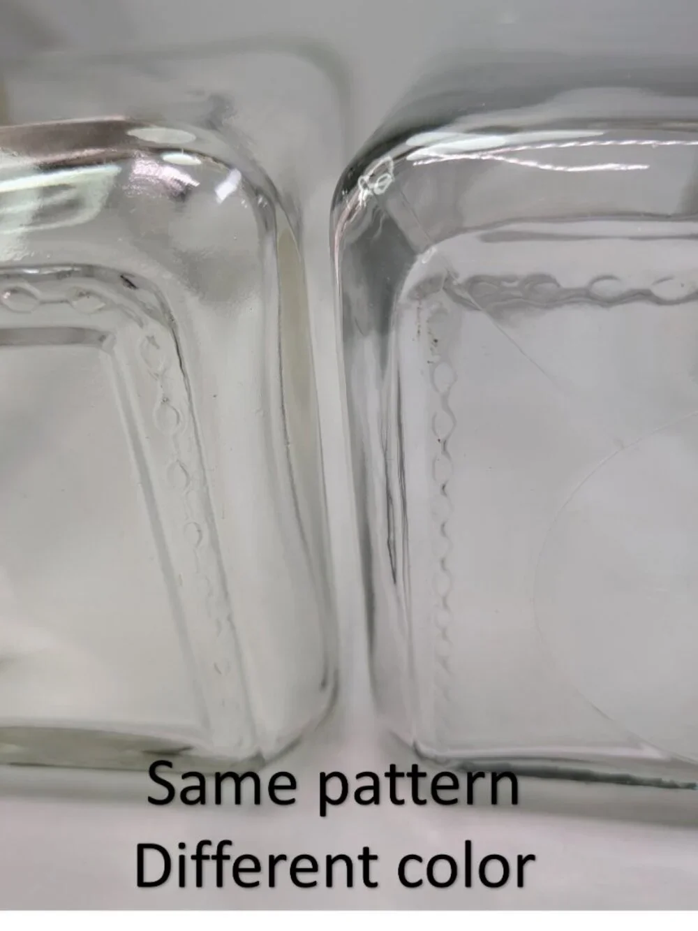 Vintage Clear Glass Square Canister Set - 2 Piece L & XL Jars